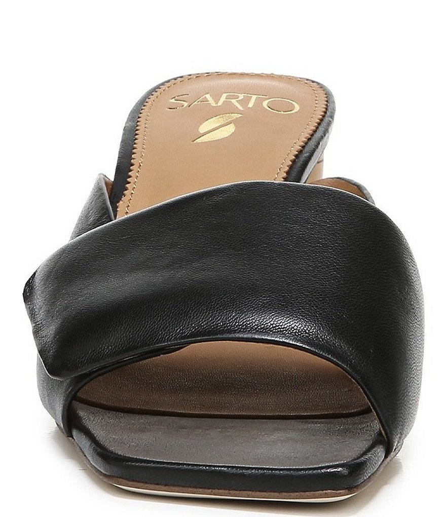 Sarto by Franco Sarto Violet Leather Square Toe Mules