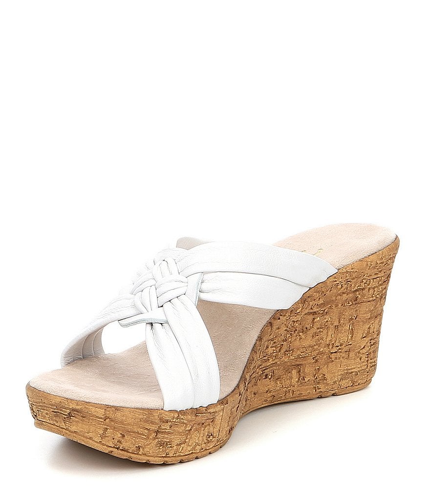 Onex Bethany Leather Wedge Slide Sandals
