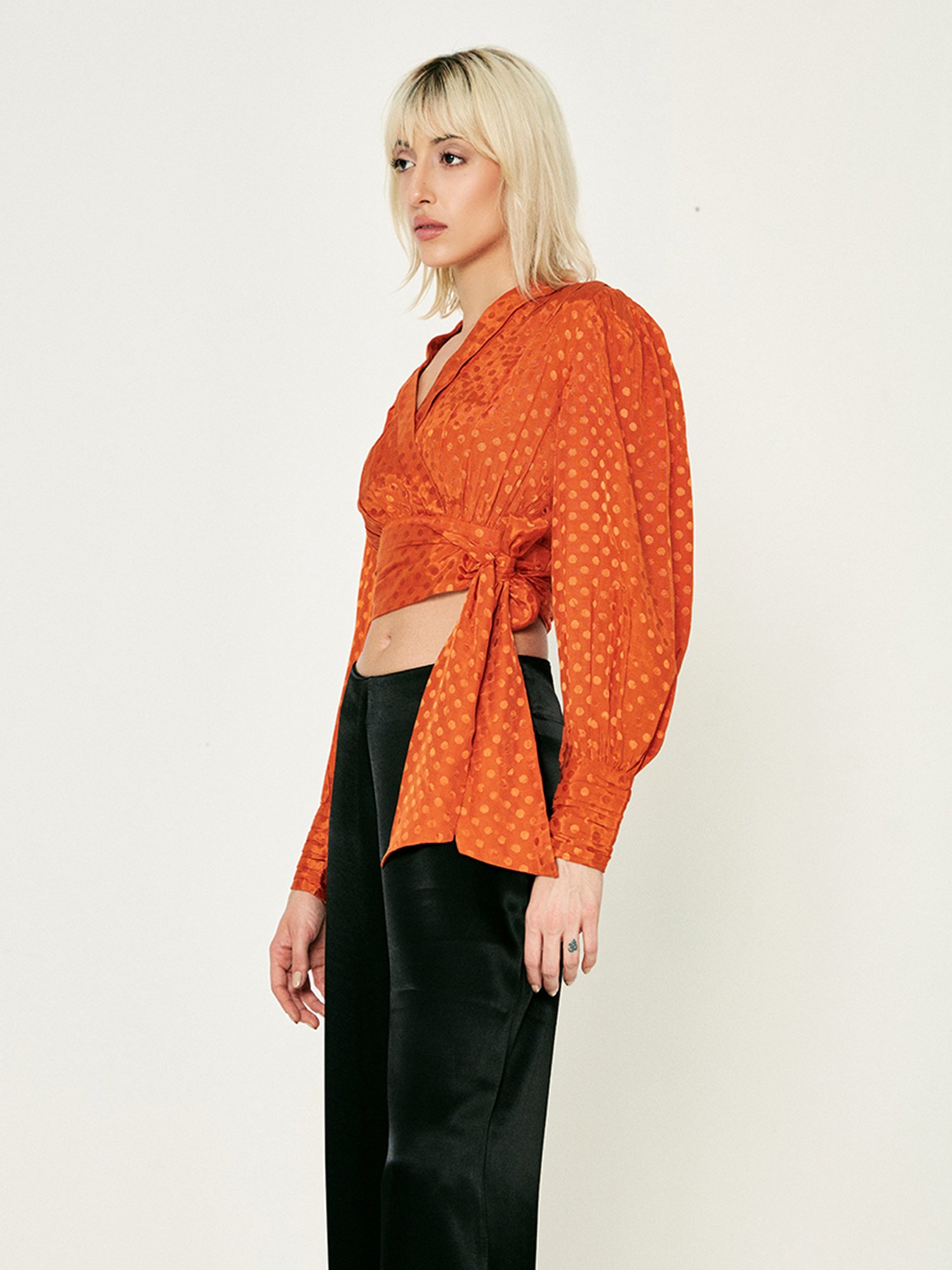 Cover Story Orange Crop Top