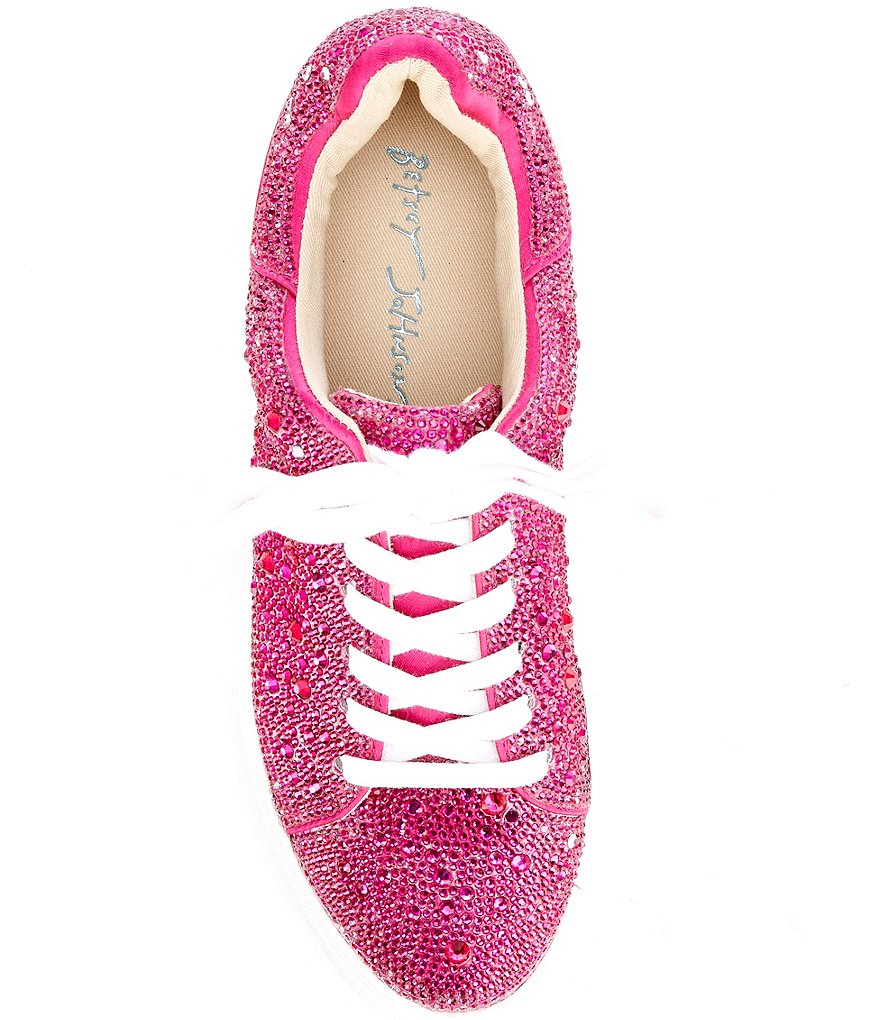 Blue by Betsey Johnson Sidny Rhinestone Embellished Platform Lace-Up Sneakers