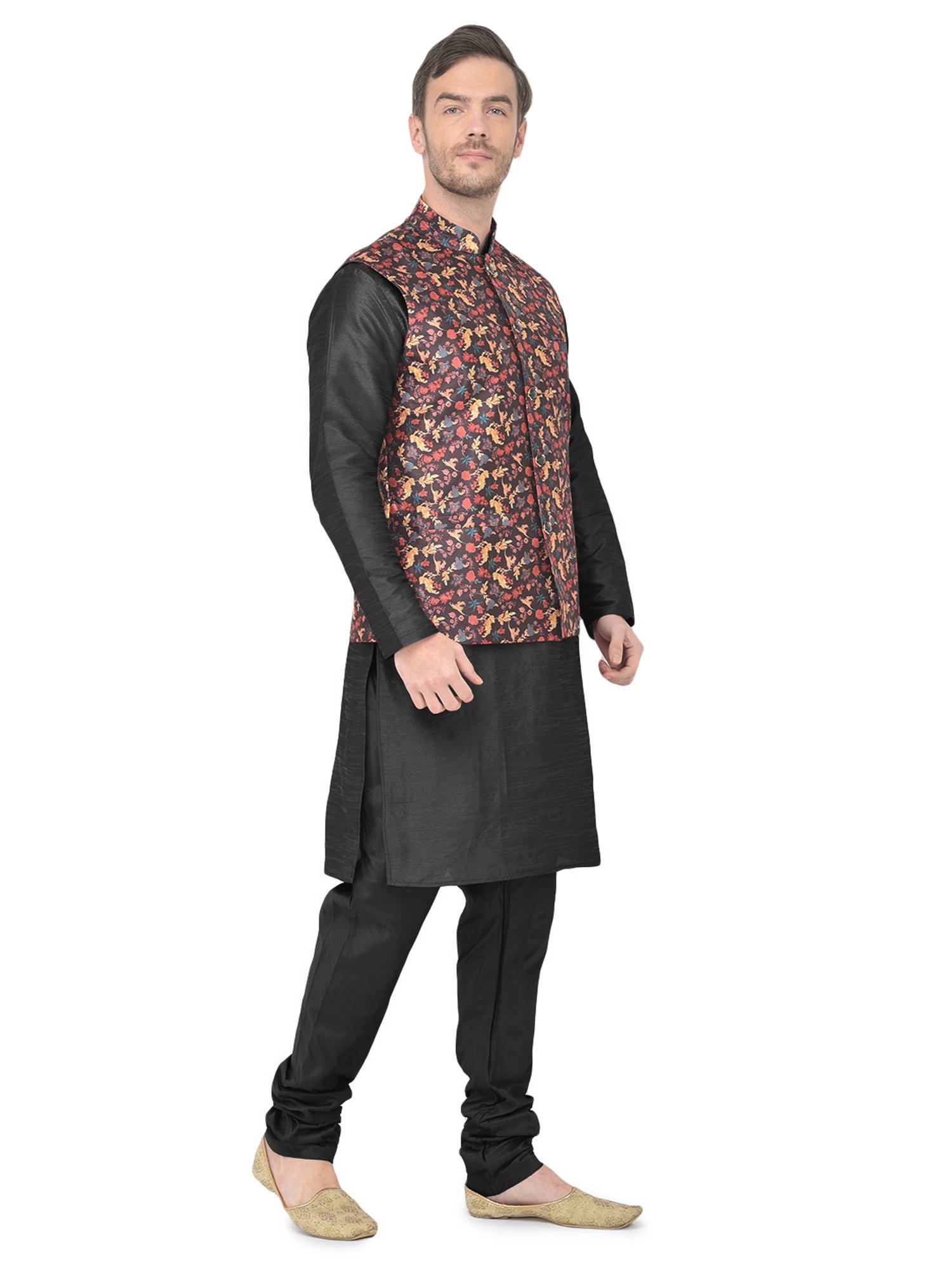 SG LEMAN Black Regular Fit Kurta Set