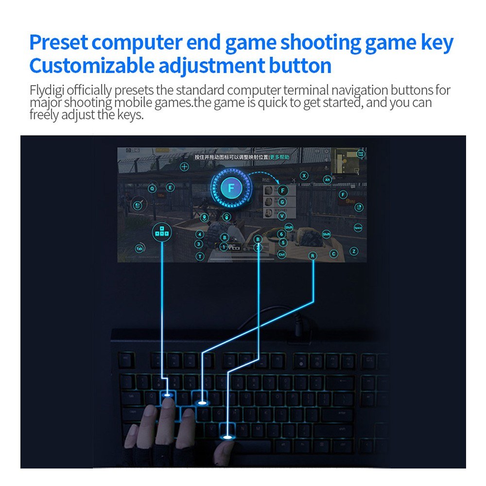 Global Version FDG Flydigi Ql Keyboard Mouse Converter for PUBG BT Mobile Game Converter for iOS Android Smartphones