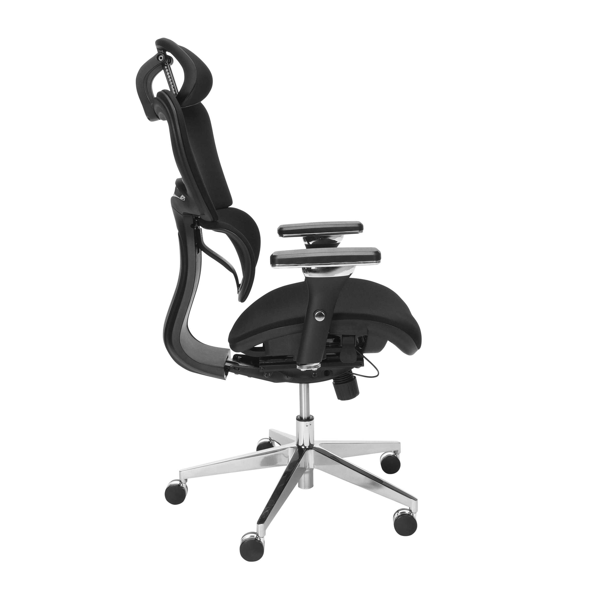 OFM Ergo Fabric Upholstered Office Chair with Optional Headrest, Lumbar Support, in Black (540-F-BLK)