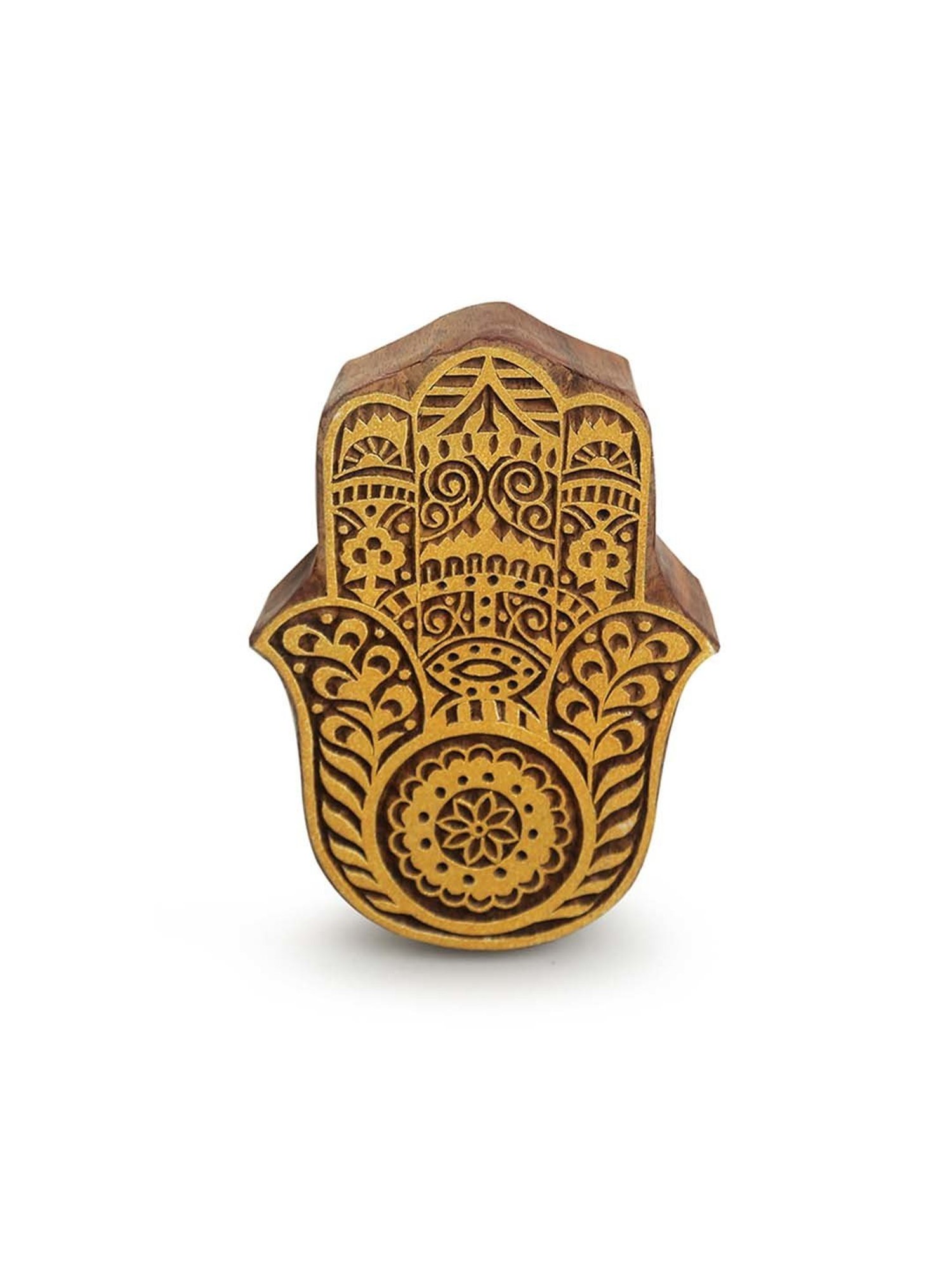 ExclusiveLane 'Palm Pair' Hand Carved Block Wall Decor In Sheesham Wood (Set of 2)