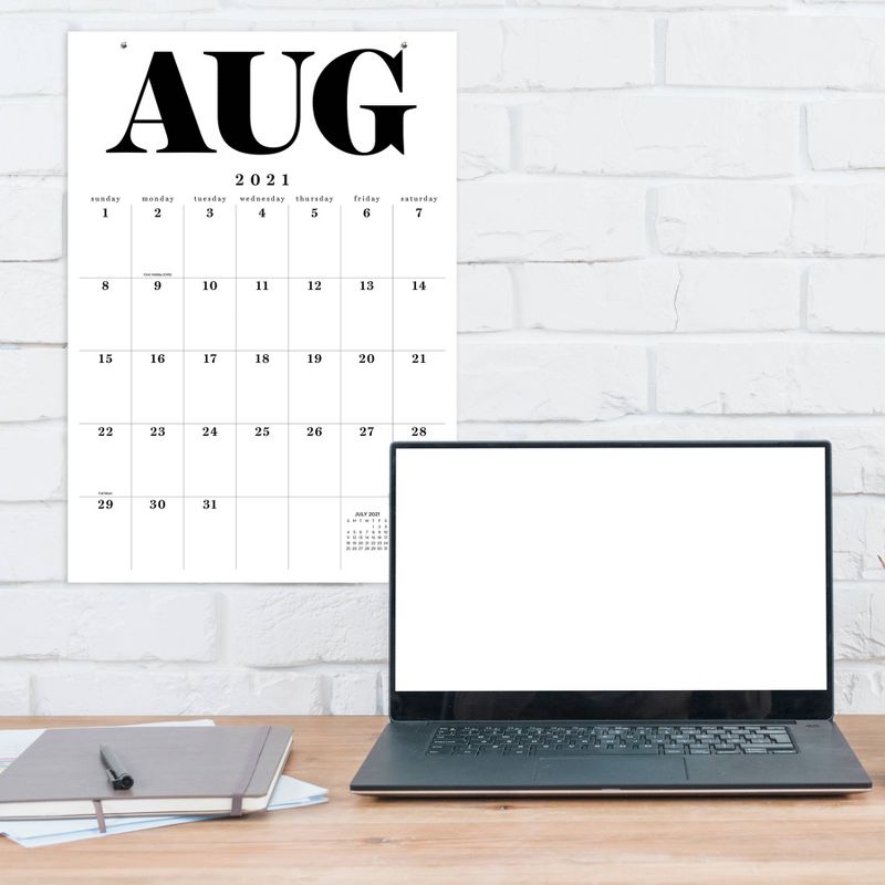 2021-22 Academic Wall Calendar Big Letters Art Poster Wall - The Time Factory