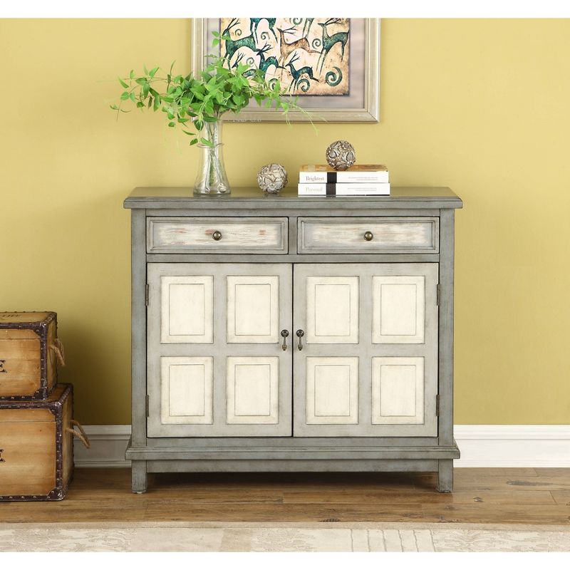 Raney 2 Drawer 2 Door Cupboard Gray - Treasure Trove Accents