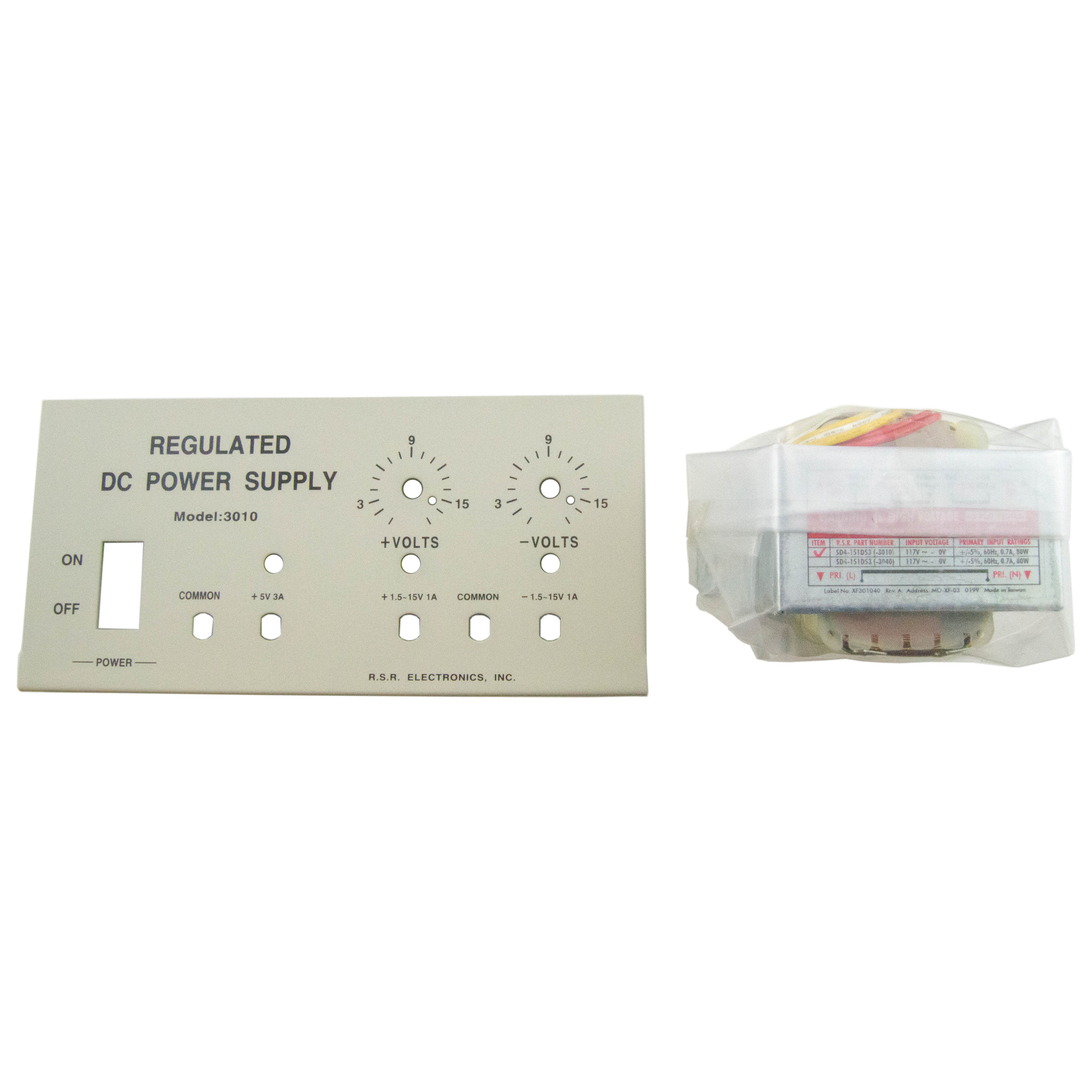 DC Power Supply Triple Output (One Fixed, Two Continuous) Kit with 30V AC Output (Assembly Required)