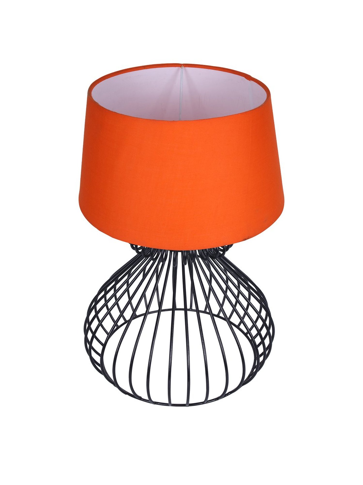 Homesake Orange Minimalist Small Bedside Table Lamp with Hollowed