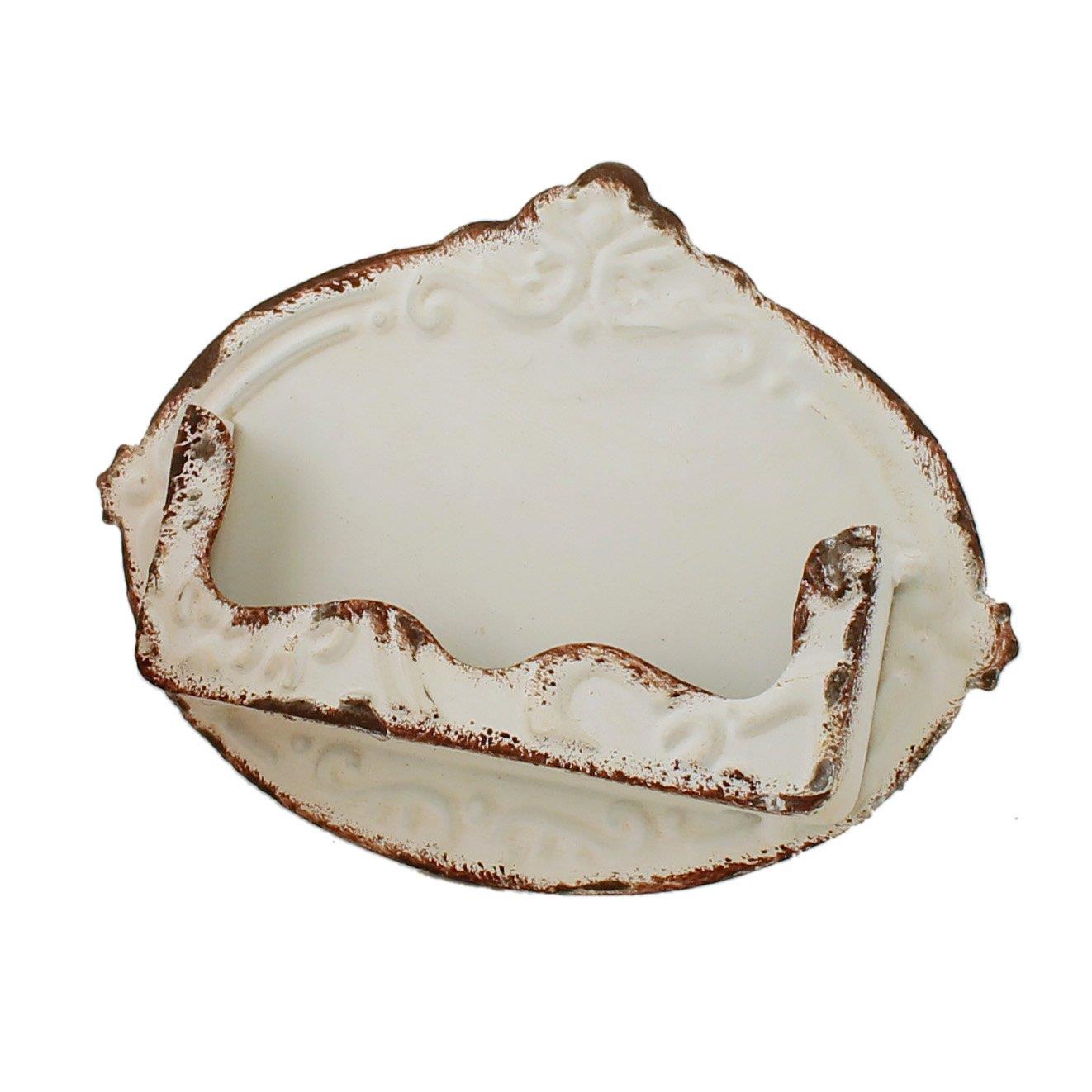 Pressed Metal Vintage Business Card Holder (White)