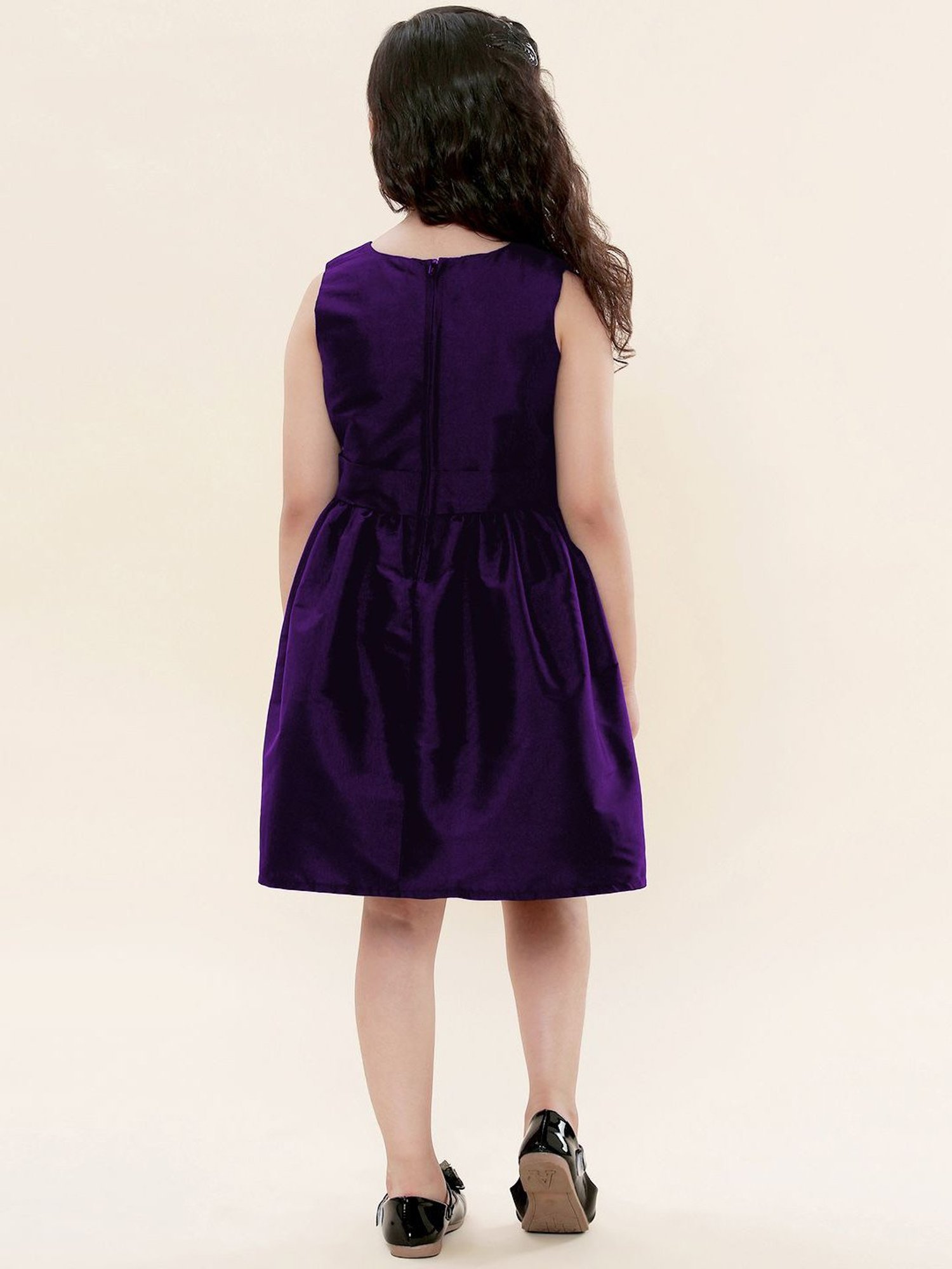 A.T.U.N. Kids Purple & Silver Sequence Dress
