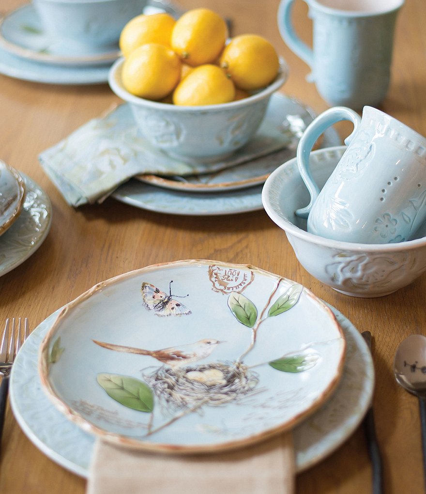 Fitz and Floyd Toulouse Blue 16-Piece Dinnerware Set