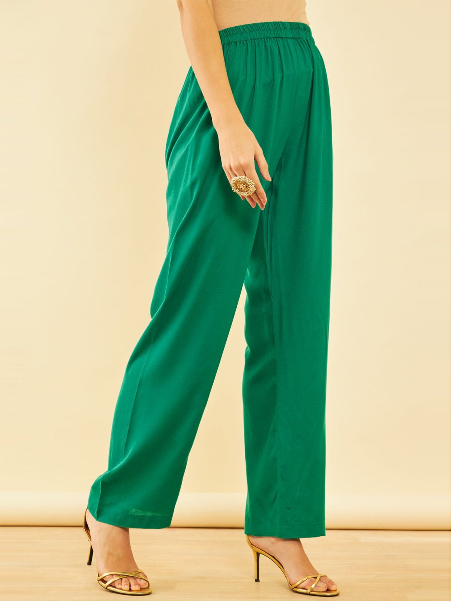 Soch Green Embroidered Unstitched Dress Material