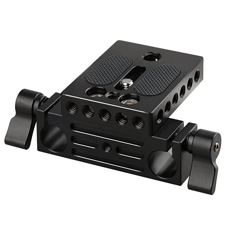 Camera Baseplate with 15mm Railblock for DSLR Rig 15mm Rod Rail Support System
