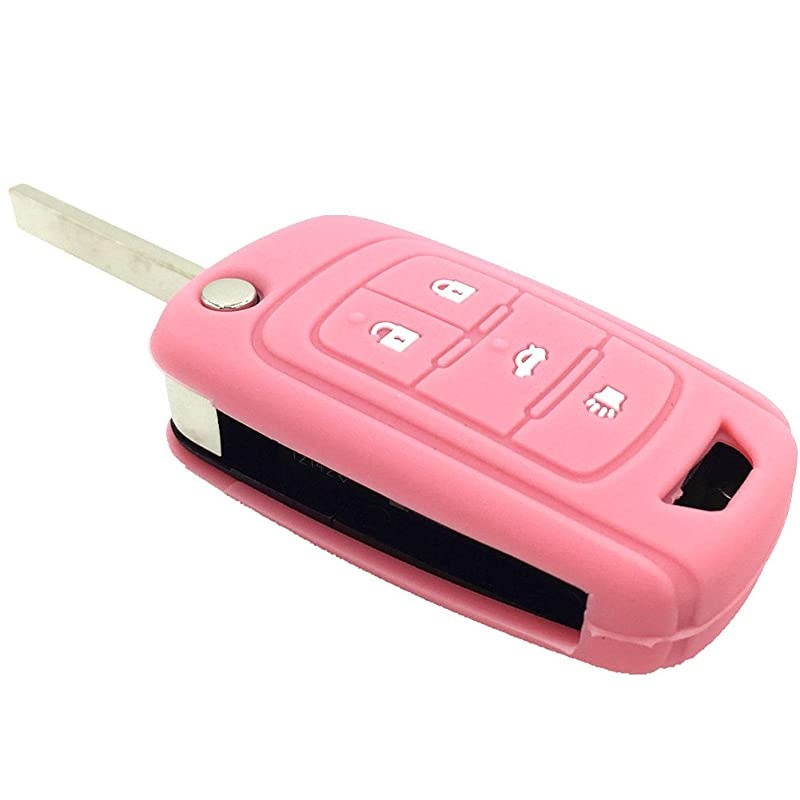 Pink 4 Buttons Key Cover for Flip Folding Key Case Cover Silicone cover for 2010 2011 2012 2013 2014 Camaro