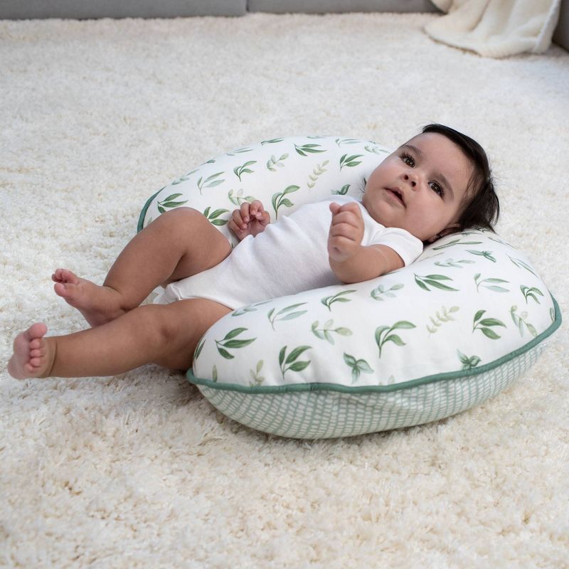 Boppy Organic Fabric Nursing Pillow Cover - Green Little Leaves