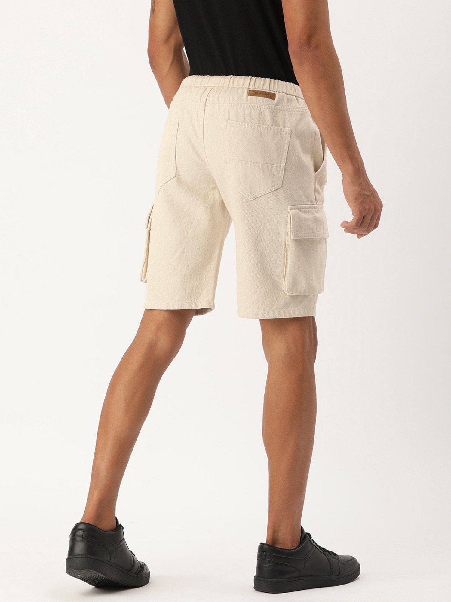 Bene Kleed Beige Regular Fit Cargo Shorts