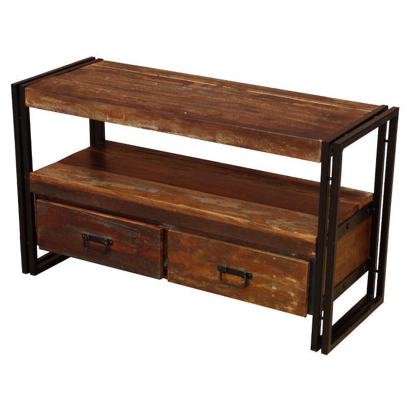 Old Reclaimed Wood 55" TV Cabinet with Double Drawers - Timbergirl