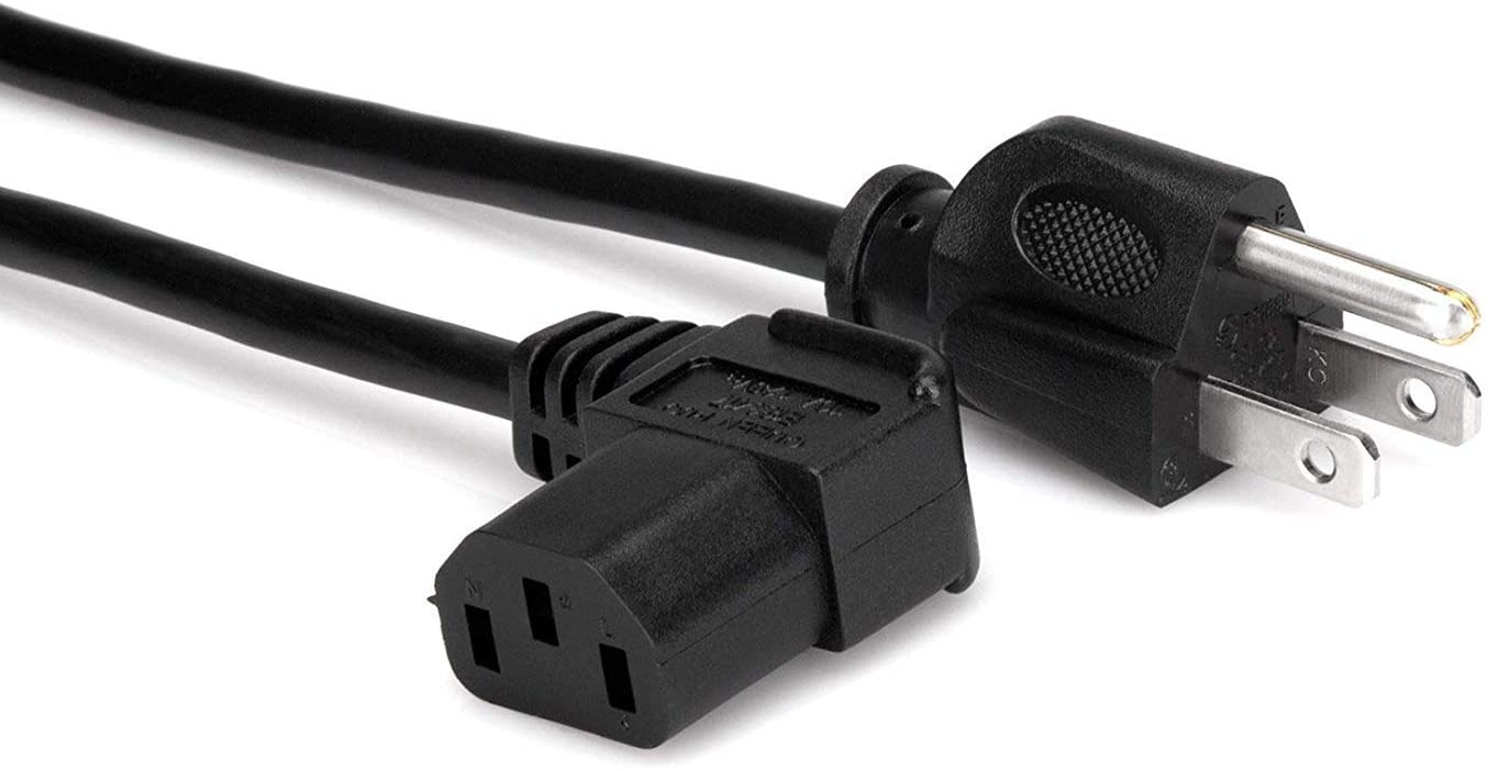 5 PCS, 14AWG Right Angle Power Cord Cable w/ 3 Conductor PC Power Connector Socket (C13/5-15P) Black 6 Feet, CNE591933