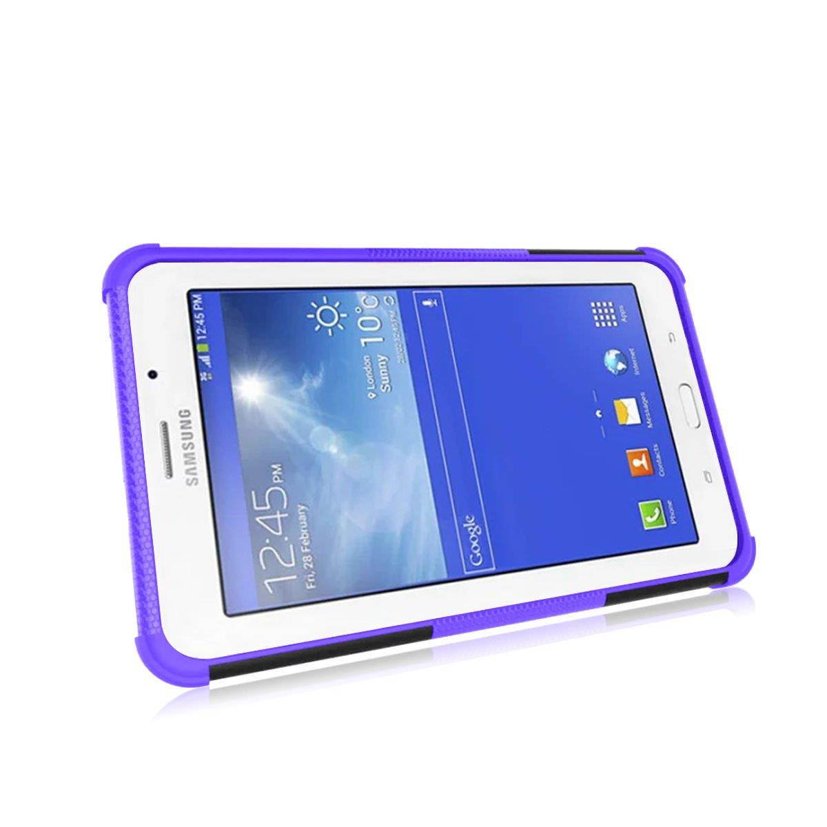 Hybrid Protective Hard Case Cover for Samsung Galaxy Tab 3 Lite 7.0" Purple