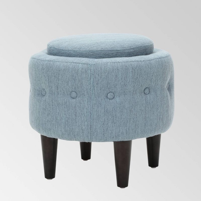 Faux Leather Accent Chair and Ottoman Charcoal Gray - EveryRoom