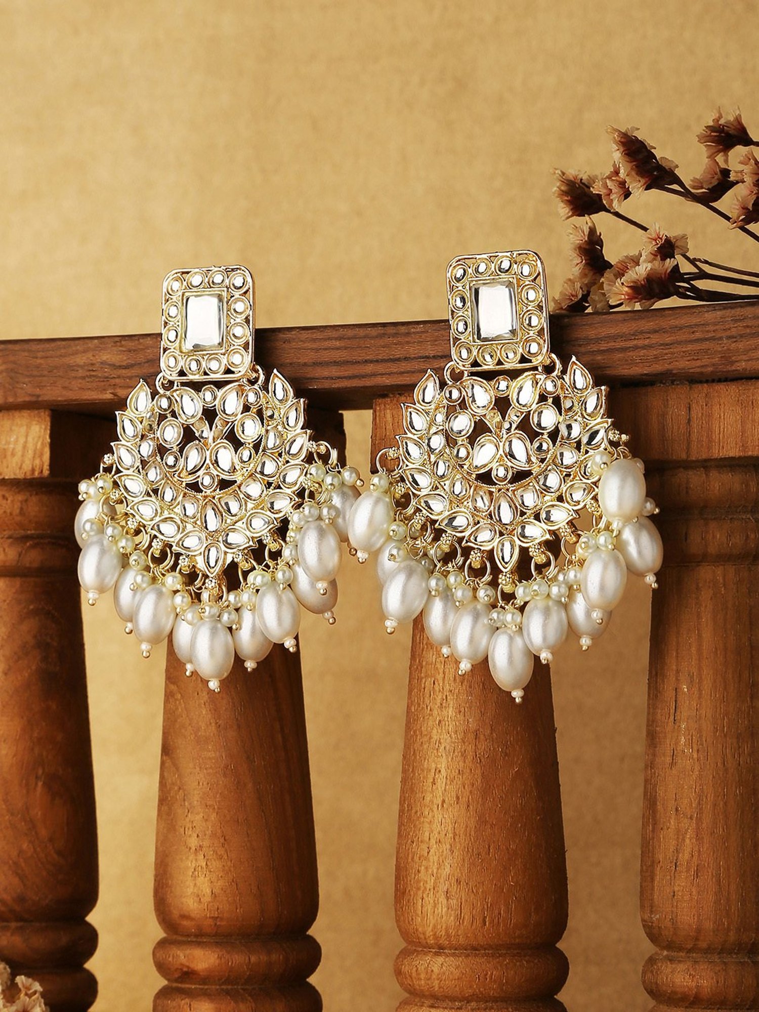 Fida Pearl White Dangler Earrings