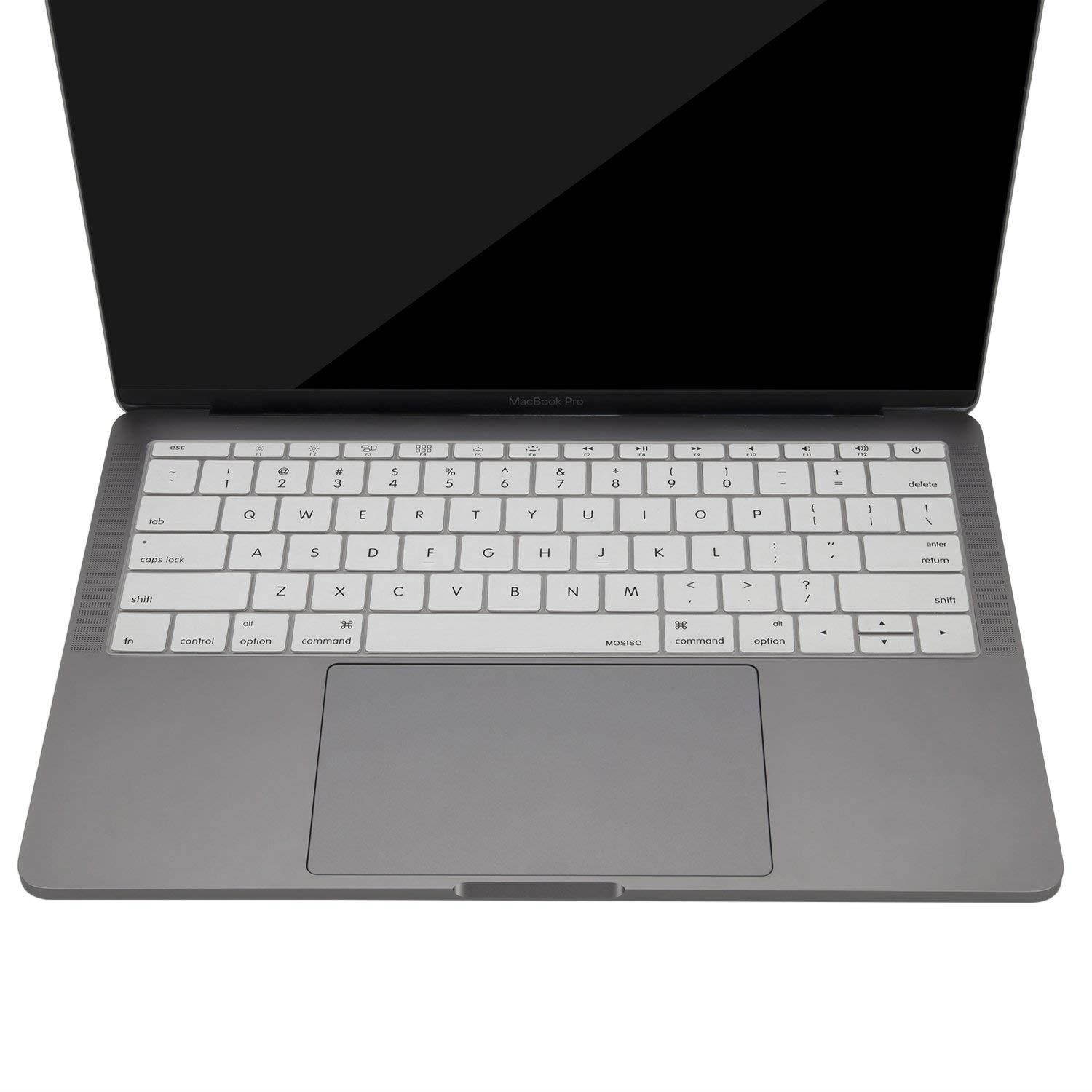 MOSISO Keyboard Cover Compatible MacBook Pro 13 Inch 2017 & 2016 Release A1708 No Touch Bar & New MacBook 12 Inch A1534 Protective Skin, White