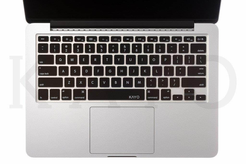 KAYO Ultra Thin Durable Keyboard Cover Silicone Skin for Macbook 13  Unibody, Macbook Pro 13" 15" 17" (with or without Retina Display, 2015 or Older Version),Macbook Air 13 Inch, iMac- (BLACK)