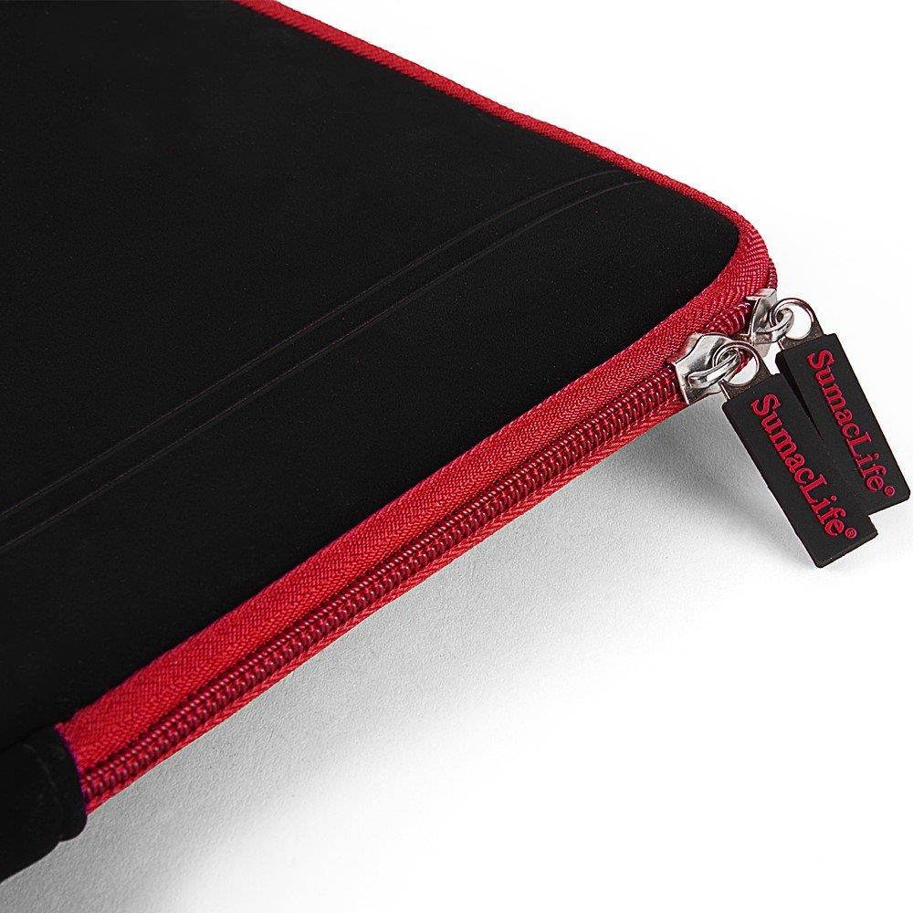 Fashion Tablet Sleeve Pouch Carrying Case Cover 7" to 8" for iPad Mini 4 / Archos Diamond Tab/Asus Zenpad 8" / Ematic 7.9 / HP Pro Slate 8 / Samsung Galaxy Tab S2 / Galaxy Tab A (Black/Red)