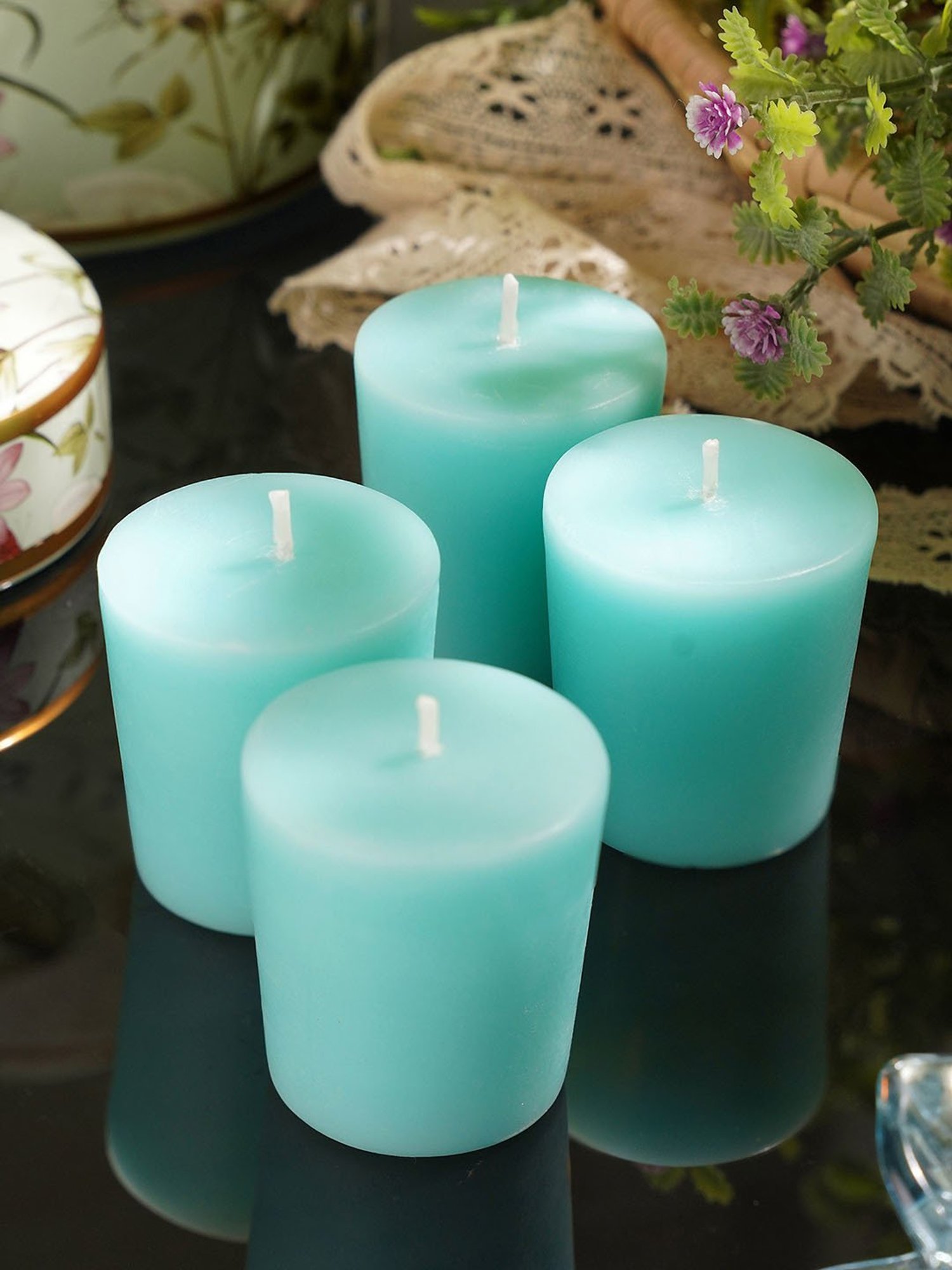 Pure Home and Living Blue Sea Breeze Votive Candles - Set of 4