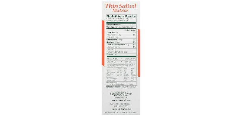 Manischewitz Thin Matzo - 10oz