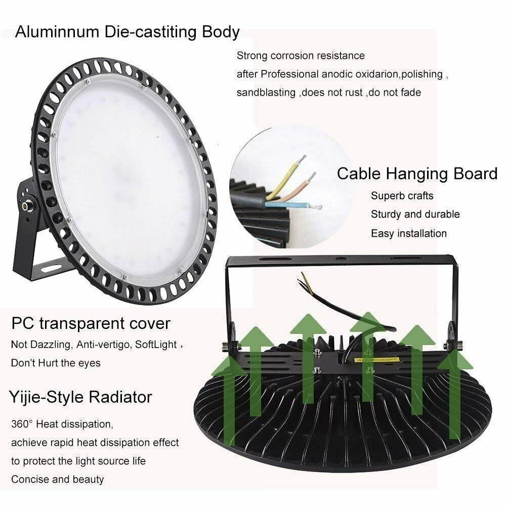 LED High Bay Light 500W 40000LM Warehouse Fixture Industrial Commercial Light