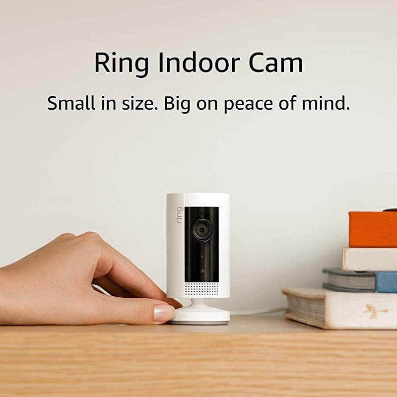 Indoor Cam Compact PlugIn HD security camera with twoway talk White Works with Alexa 2Pack