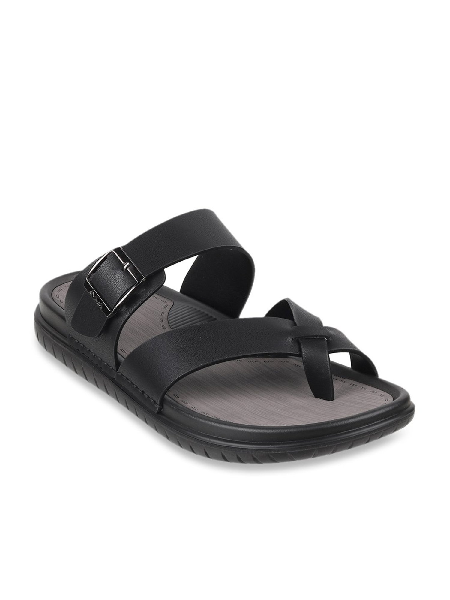 Da Vinchi by Metro Men's Black Toe Ring Sandals