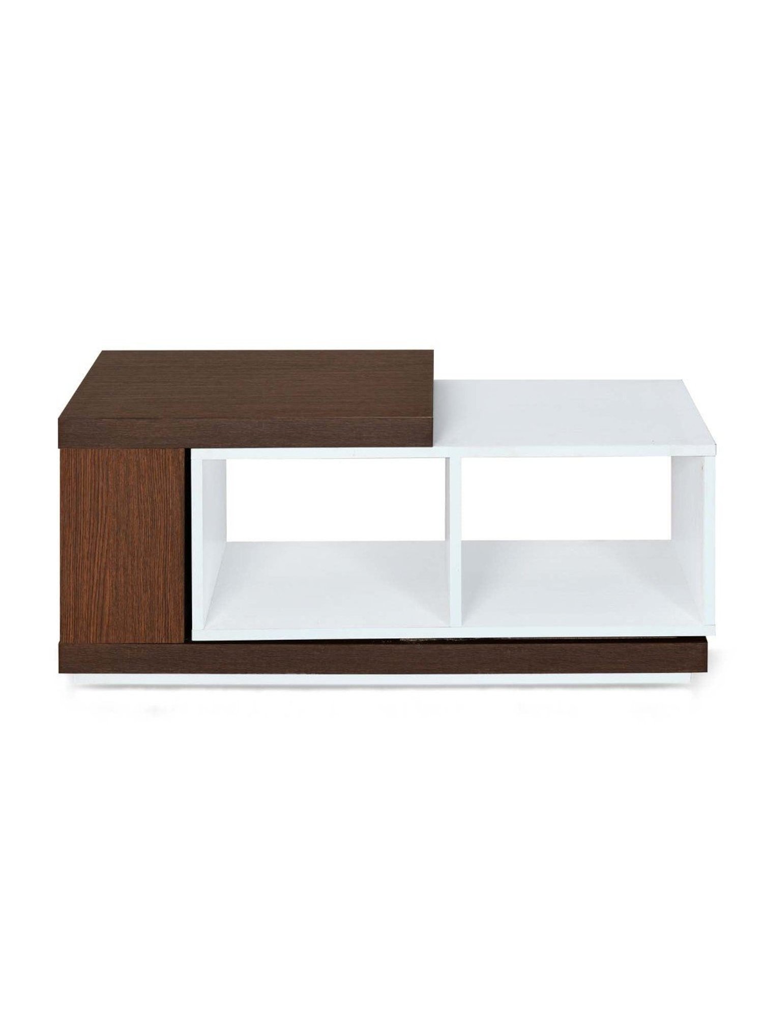 Nilkamal Mono Brown Engineered Wood Coffee Table with 2 Open Shelf & Extendable