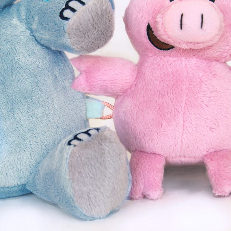 YOTTOY Elephant 7" & Piggie 5" Plush Set of Companion Soft Toys