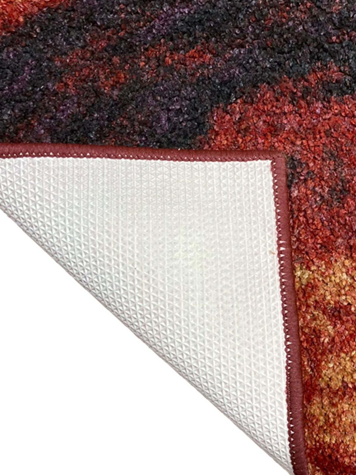 Bianca Spa Red/Multi Micro-Polly Abstract Bathmat