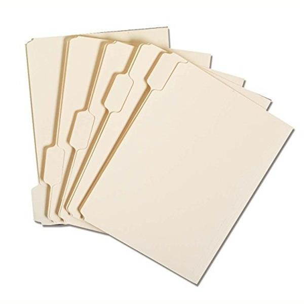 File Folders 3/4" Expansion 1/5-Cut Letter 100/BX Manila