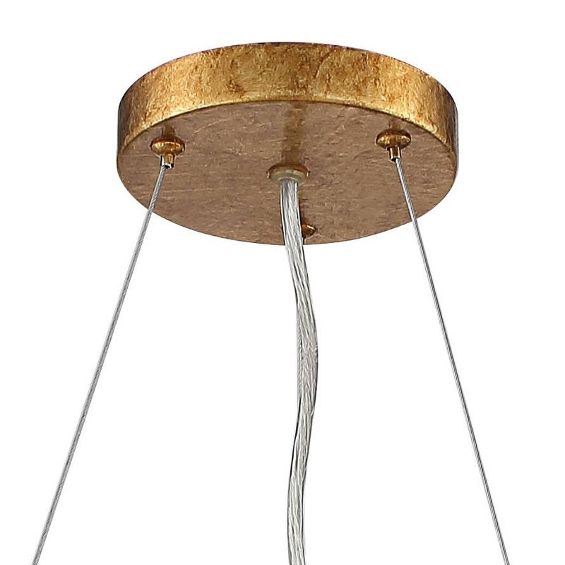 Possini Euro Design Bernice 19 3/4" Wide Gold Leaf and Crystal 6-Light LED Pendant Light