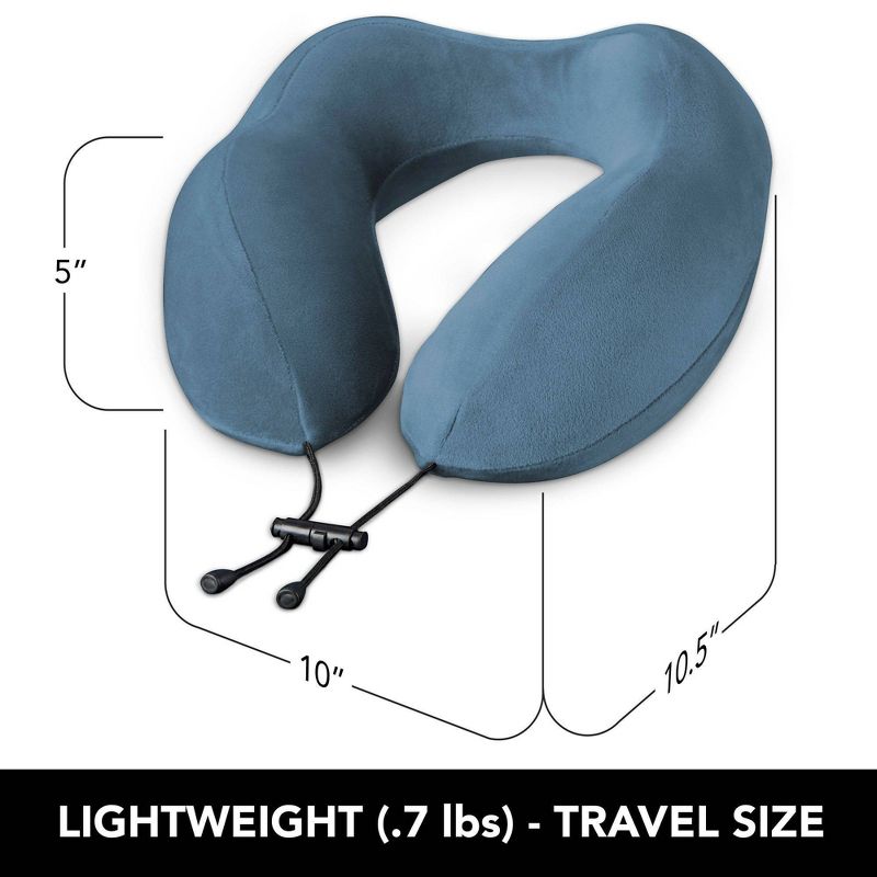 Brookstone Total Comfort Charcoal-Infused Travel Pillow - Blue