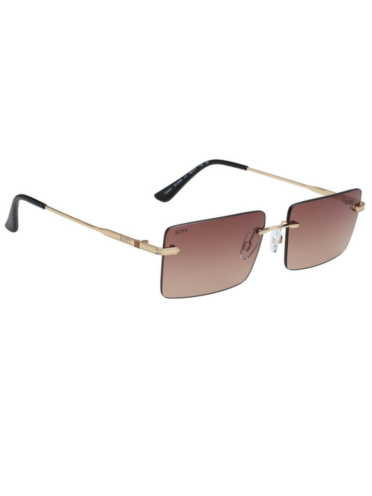 SCOTT Brown Rectangular UV Protection Unisex Sunglasses