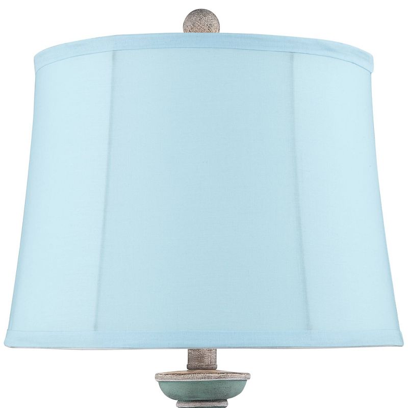 Regency Hill Patsy Blue-Gray Rustic Table Lamps with Soft Blue Shades Set of 2