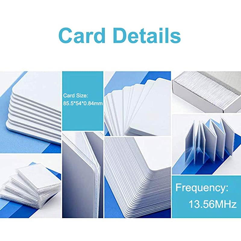 13.56MHz MIFARE Classic 1K RFID Smart Cards ISO14443A Blank RFID Hotel Key Cards Sublimation Printable (Pack of 100)