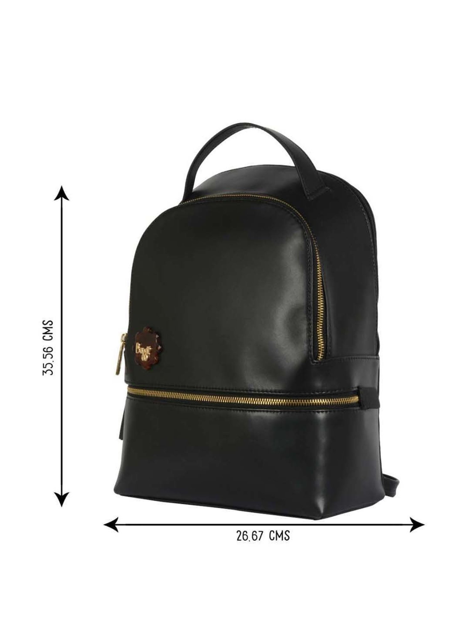 Baggit Black Solid Medium Backpack