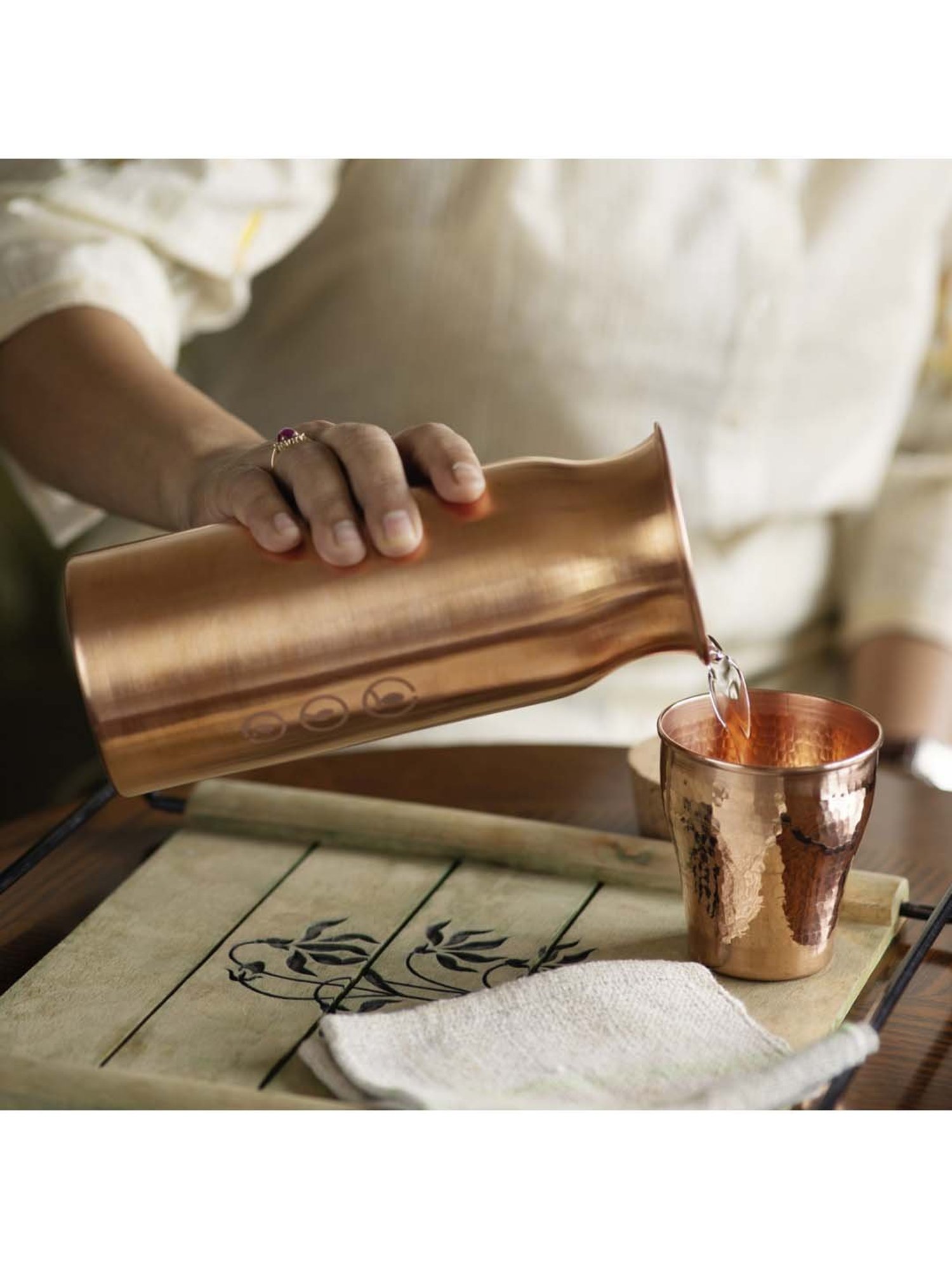 COPPRE Metallic Copper Aqua Tabletop Bottle - Set of 1