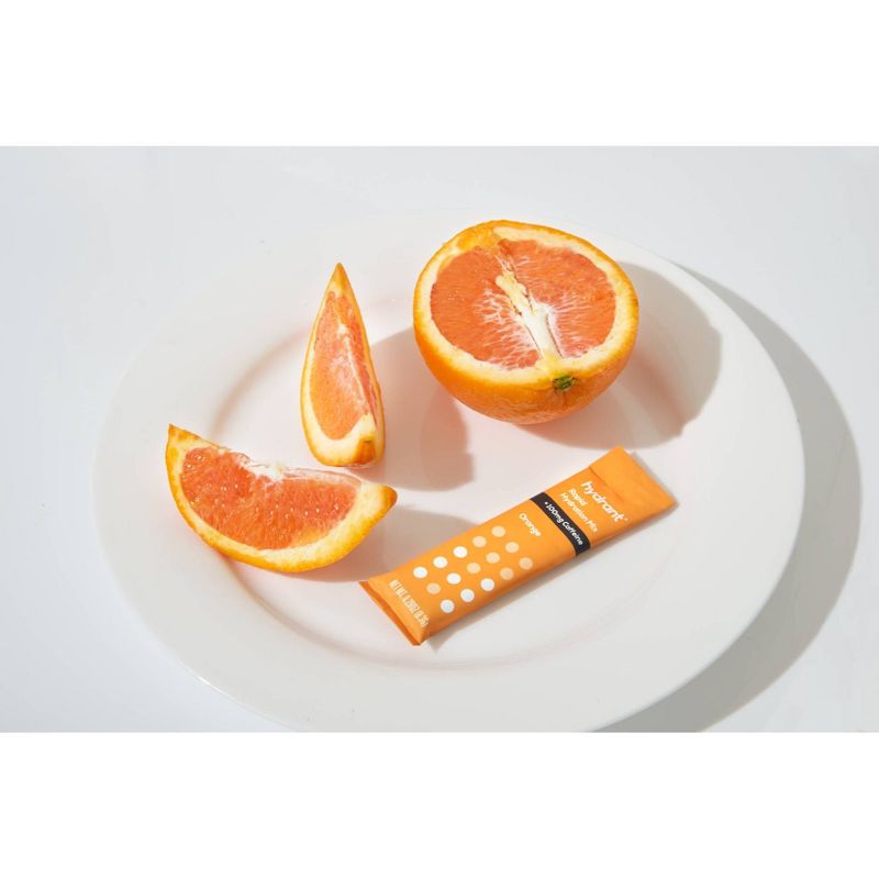 Hydrant Energy Electrolyte Rapid Hydration Powder Packets Drink Mix with Caffeine - Orange - 12ct