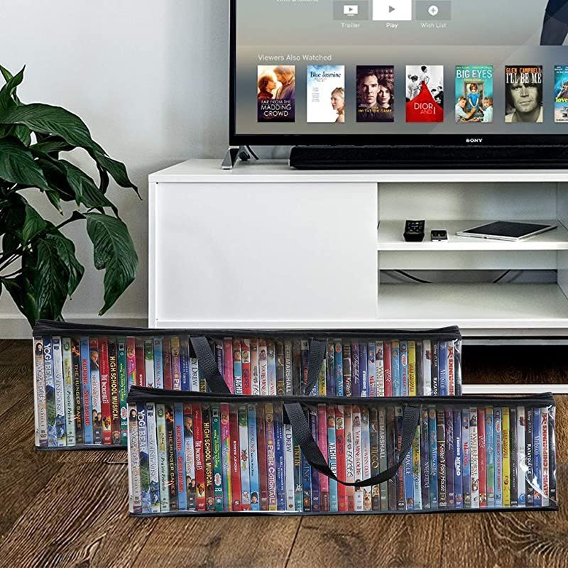 DVD/BlueRay/Video-Storage Bag-New-Clear-Handle-Hold 200 Total-Set/4