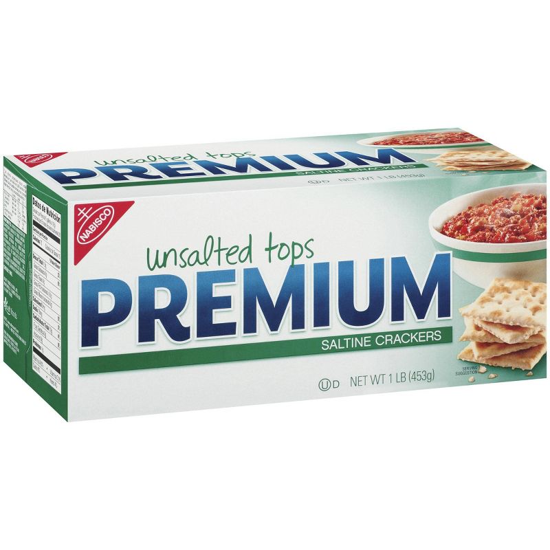 Premium Saltine Crackers with Unsalted Tops - 1lb