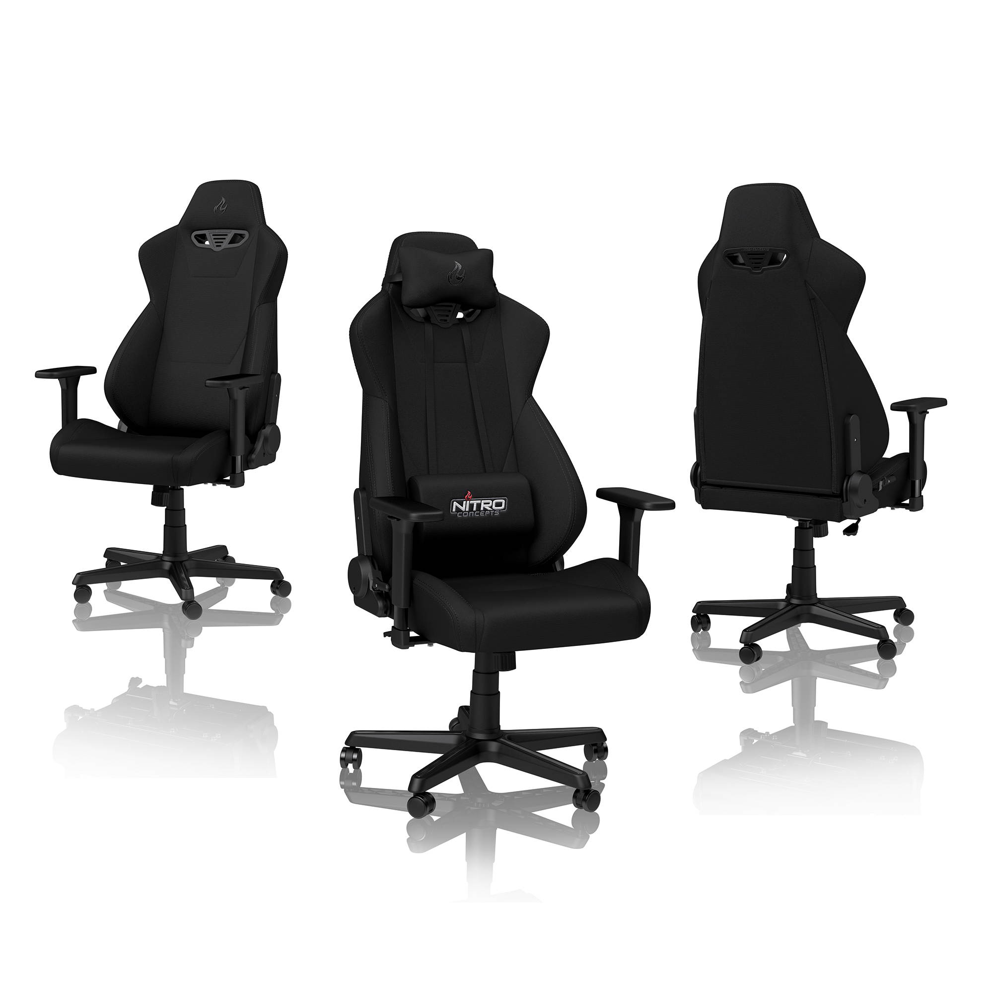 Nitro Concepts S300 Stealth Black Ergonomic Office Gaming Chair - NC-S300-B