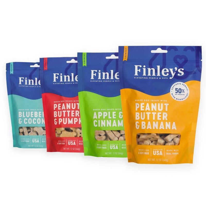 Finley's All Natural Variety Pack Biscuit Dog Treats - 4pk