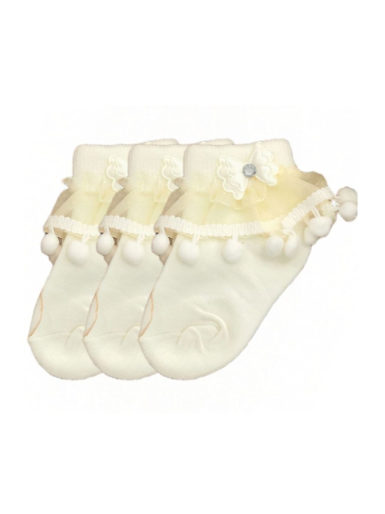 NEXT2SKIN Kids Cream Regular Fit Socks (Pack of 3)